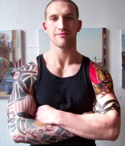 Mike as Vin Deisel in XXX with tattoos